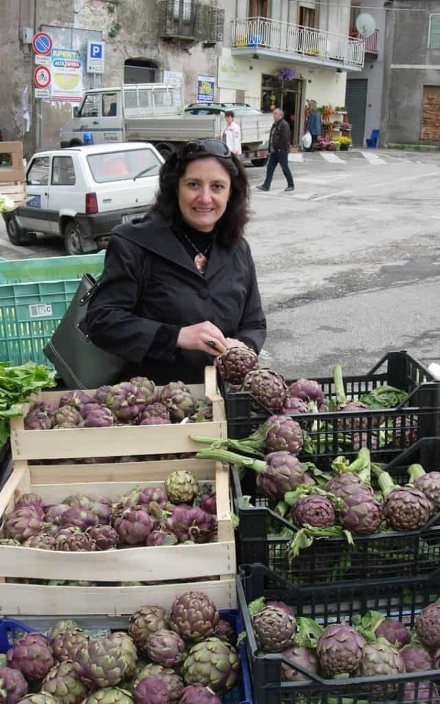 Shopping for artichokes in Italy