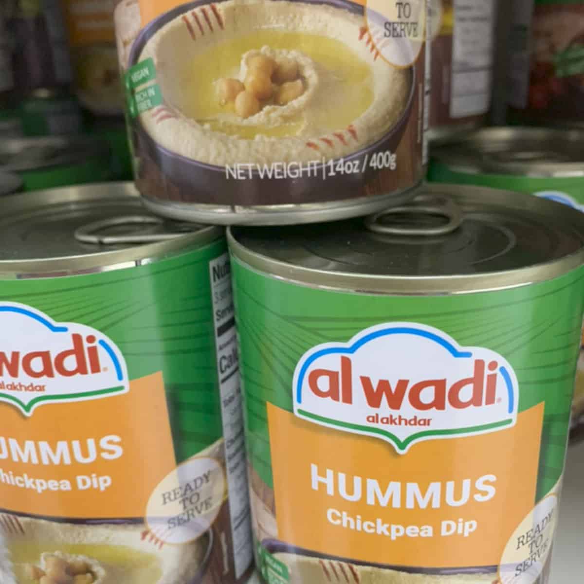 Picture of a canned chickpea dip.
