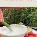 Whipped feta dip with vegetables.