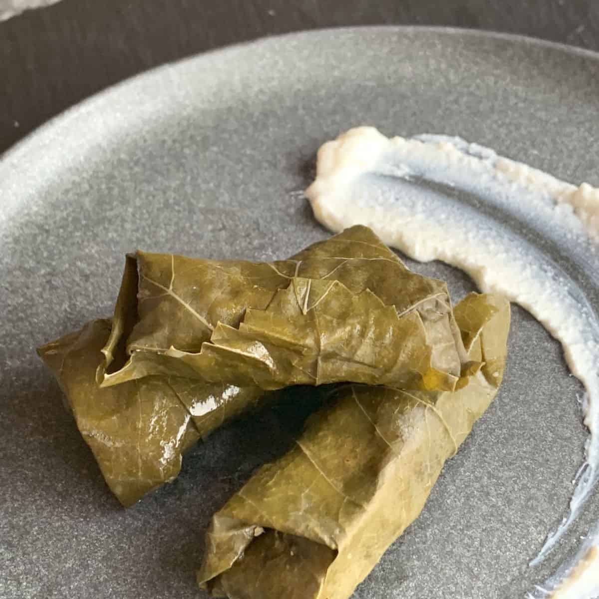 Tolma with grape leaves.