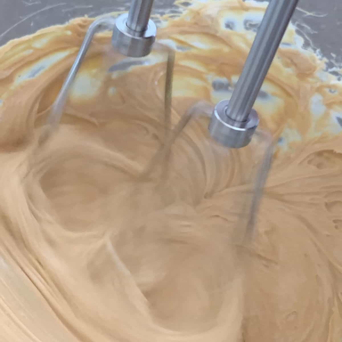 Making the frosting.