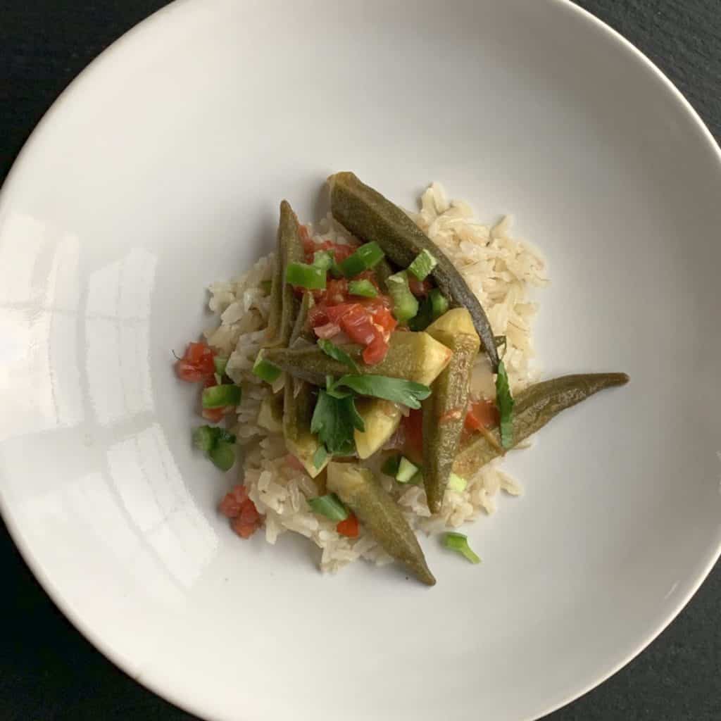 Armenian Okra Stew With Tomatoes.