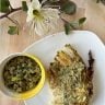 Roasted cabbage wedge with the caper-tarragon tapenade.