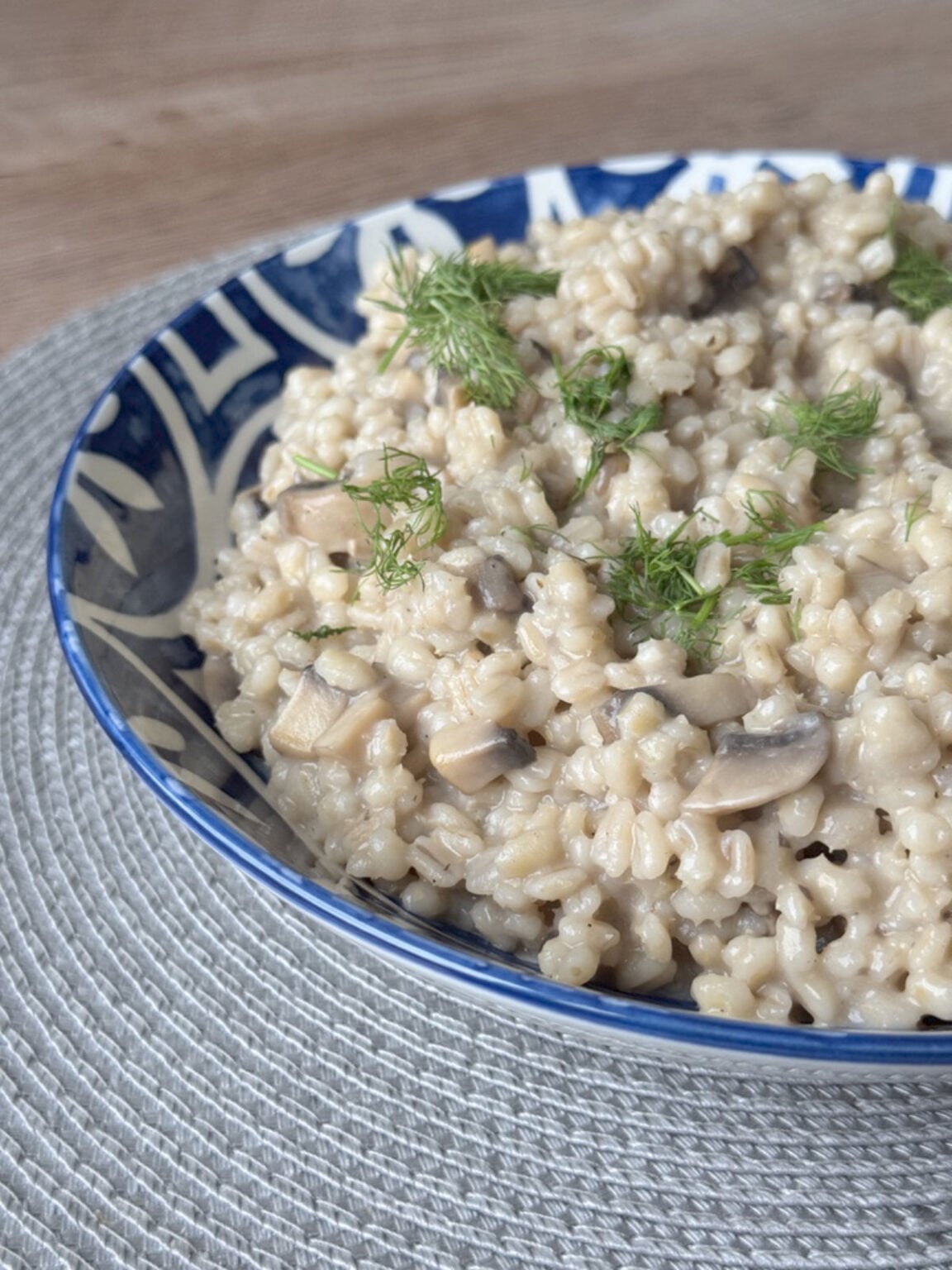 Pearl Barley Risotto with Mushrooms