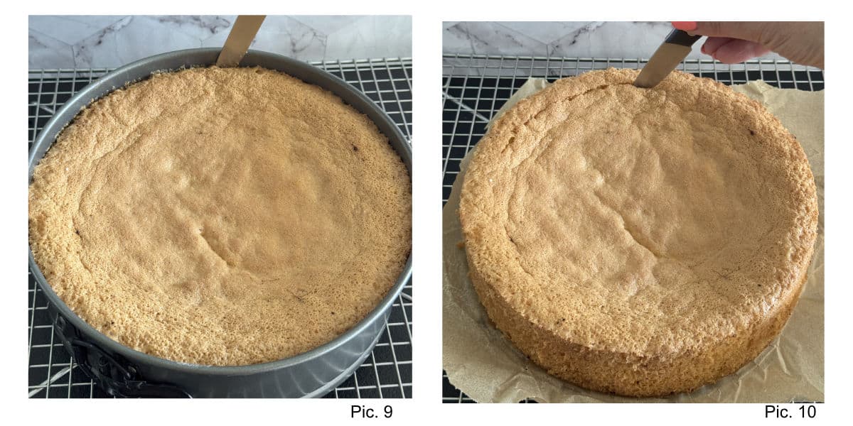 Cooling the cake.