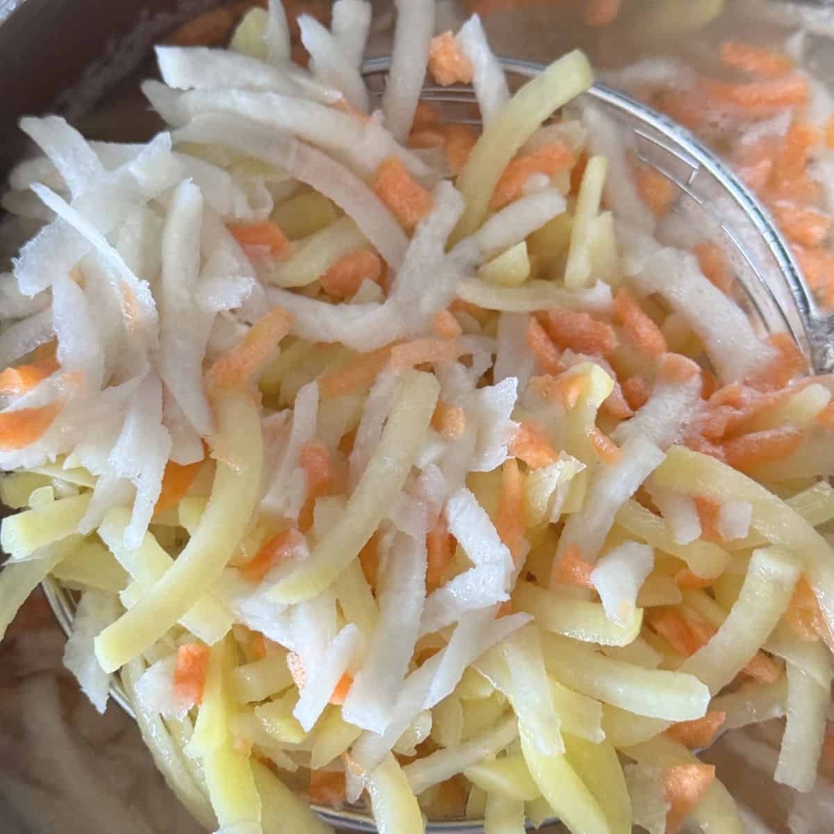 Quick blanched vegetables.